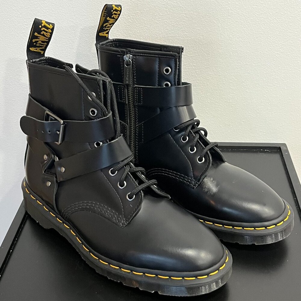 Dr Martens Cristofor Leather Harness Lace Up Boots EU 42, US Men 9, US Women 10